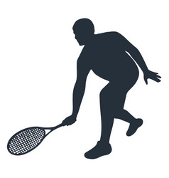 Man Tennis Player Pose Silhouette High Quality