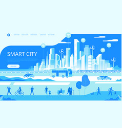 Smart City Concept People On Street Transportation