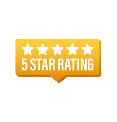 5 Star Rating Badge With Icons On White