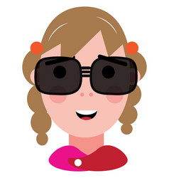 Girl With Square Glasses On A White Background