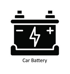 Car Battery Solid Icon Design