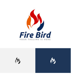 Fire Bird Flame Hot Phoenix Negative Space Logo