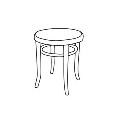 Round Sitting Chair Line Simple Logo