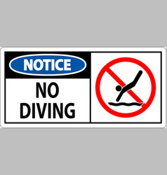 Swimming Pool Sign Notice No Diving