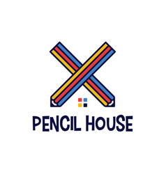 Cross Pencil House Home Logo Icon