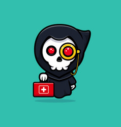 Grim Reaper Is A Doctor Cute Mascot