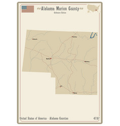 Map Marion County In Alabama