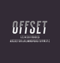 Offset Artistic Display Font Gray White Letters