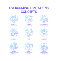 Overcoming Limitations Blue Gradient Concept