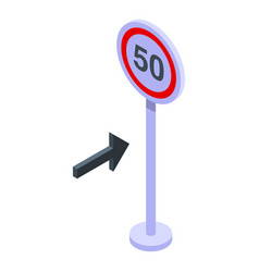 Speed Limit Sign Icon Isometric Traffic