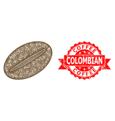 Rubber Coffee Colombian Stamp Seal And Network