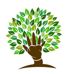 Tree Hand Symbol Logo