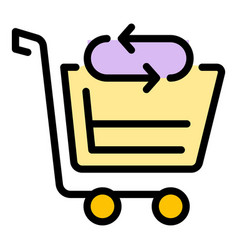 Cart Return Shopping Icon Flat