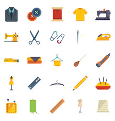 Clothing Repair Icons Set Flat Cloth