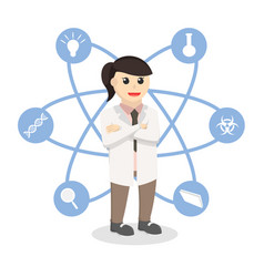 Scientists Woman Icon Design Character On White