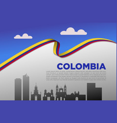 Colombia Clean And Minimal Background With Ribbon