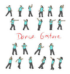 Simple Shape Dancing People Hand Drawn