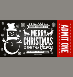 Christmas And New Year Party Ticket Invitation