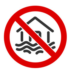 Flat No Flood Disaster Icon