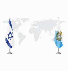 Israel And San Marino Flags For Official Meeting