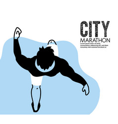 Man Avatar Running And 10k City Marathon Top View