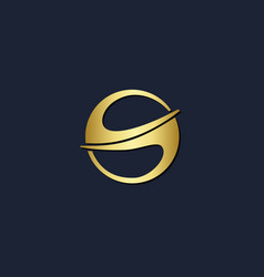 Round letter s business gold logo Royalty Free Vector Image