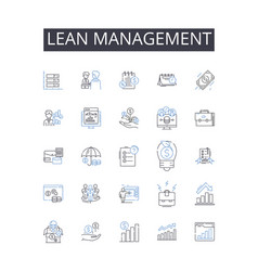 Lean Management Line Icons Collection Agile