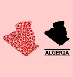 Map Algeria - Collage With Covid19 Virus