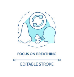 Focus On Breathing Turquoise Concept Icon