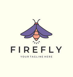 Firefly Or Insect With Line Art Style Cartoon