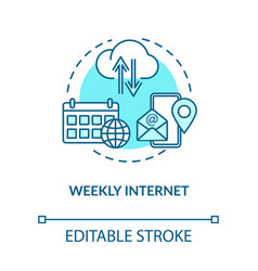 Weekly Internet Turquoise Concept Icon Wireless