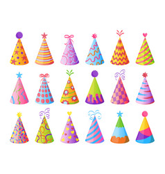 Cone Colorful Caps For Happy Birthday Party Set