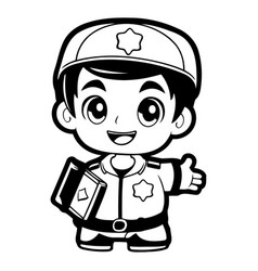 Cute Boy In Police Uniform Cute Cartoon