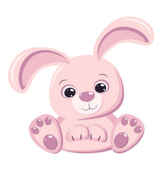 Cute Pink Rabbit Isolated On White Background