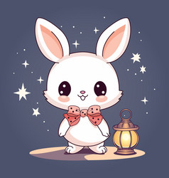 Cute Rabbit With Lantern Mid Autumn Festival