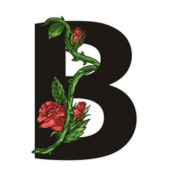 Flower Letter B Colorful Sticker