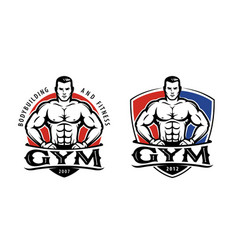 Gym Logo Template Design For Sport Label Fitness