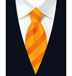 Striped Orange Necktie And Mens Suit