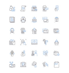 Supermarket Line Icons Collection Groceries