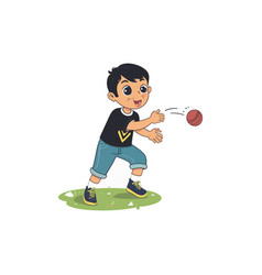 Boy Throwing Ball On White Background