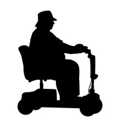 Senior Woman On Electric Wheelchair Silhouette