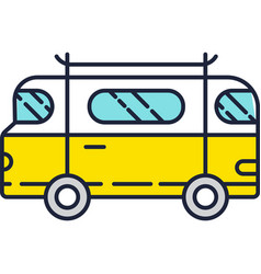 Small Mini Bus Isolated Car Icon