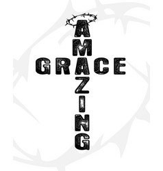 Amazing Grace Cross Black Lettering