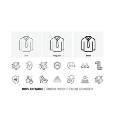 Aroma Candle Clean Skin And Shirt Line Icons