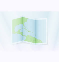 Haiti Map Folded Paper