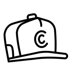 Hiphop Baseball Cap Icon Outline Style