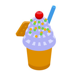 Cream Sweet Drink Icon Isometric New York