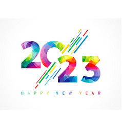 2023 Happy New Year Colored Facet Numbers