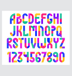 Children Colorful Geometric Font Alphabet Kid