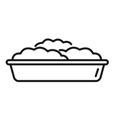 Cream Mash Potato Icon Outline Boiled Dish